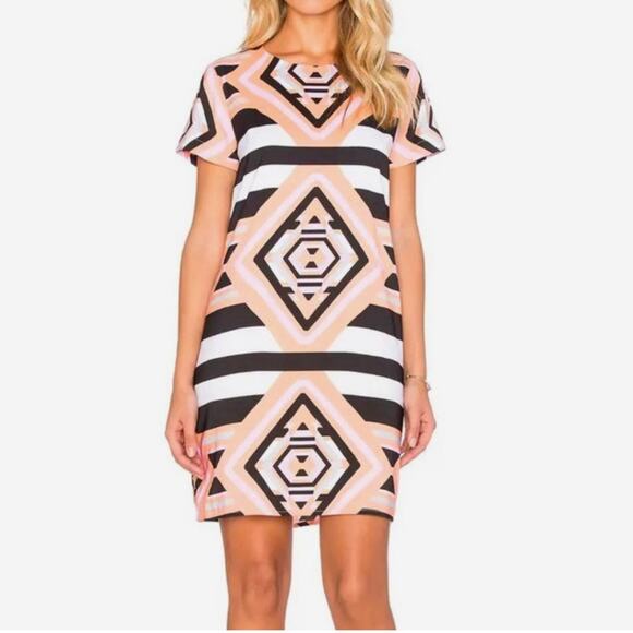 Mara Hoffman Geometric Print Mini Shift Dress Sz L - Picture 1 of 7